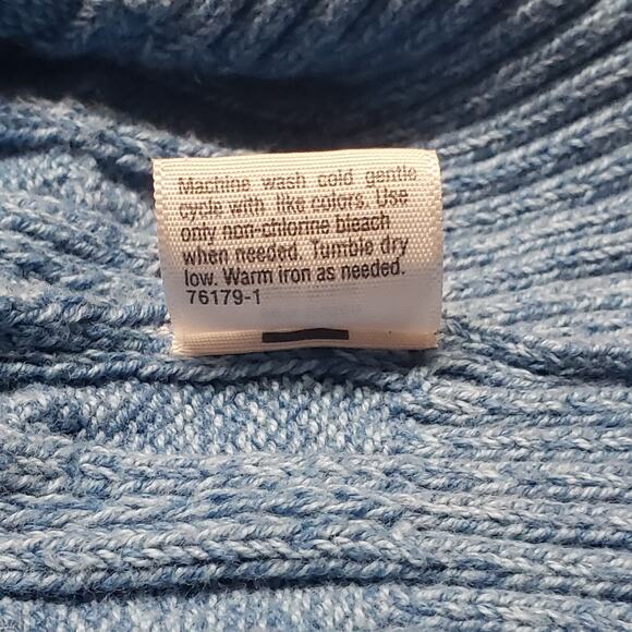 St. John’s Bay Light Blue Cable Knit Sweater – Women’s XL, Cotton Blend Pullover - Picture 10 of 10